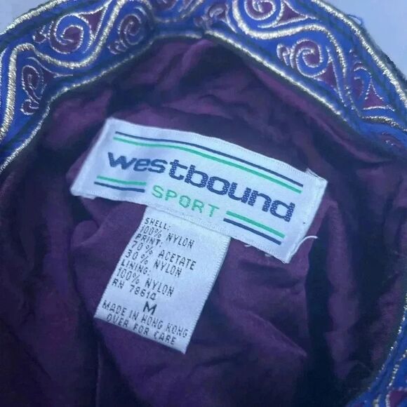 Vintage Westbound Sport Jacket Colorblock Brocade 90s Med Colorful Boho Gypsy - Picture 8 of 9